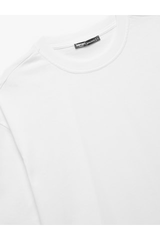 Koton Kısa Kollu Bisiklet Yaka Pamuklu Basic Oversize Tişört Beyaz 6wam10087hk Beyaz