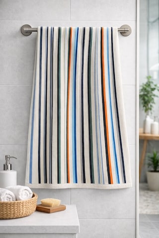 Renkli Çizgili Büyük Boy Banyo Havlusu Ekonomik 90x150 Çok Renkli