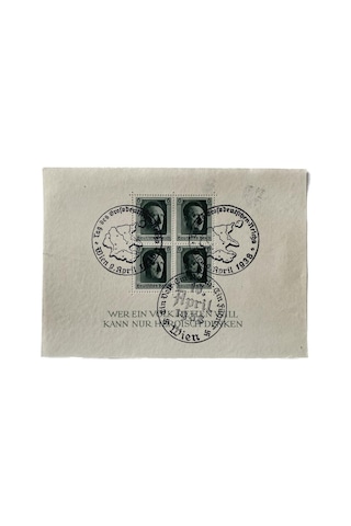 Adolf Hitler 48 Doğum Günü Damgalı Pul Bloğu 008