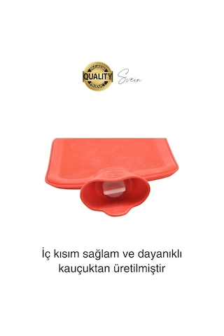 Büyük Boy El Ayak Isıtıcı Kauçuk Polar Kılıflı Sıcak Su Torbası Renkli 2 L