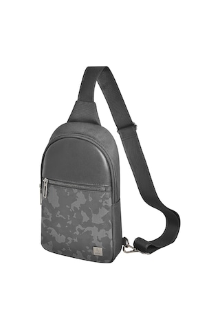 Wiwu Salem Serisi Crossbody Su Geçirmez Polyester Kumaş Omuz Askılı Çapraz Vücut Çantası Siyah