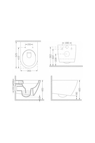Dura Bagno Siena Asma Klozet Rimless 52,5 Cm Yavaş Kapanır Kapak Dahil Beyaz Dbo.36.01.03.03