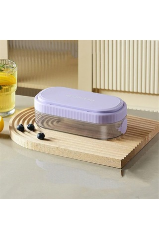 Padalink 18 Bölmeli Silikon Buzluk: Basınçlı Tasarım, Kapaklı, Hijyenik Buz Çıkartma, Ev Ofis Mutfak Araçları, Mor Çok Renkli