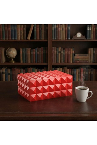 Quasar Design Humidor Puro Kutusu Mat Kırmızı 80's