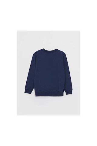 LC Waikiki Bisiklet Yaka Nostaljik Maymun Baskılı Uzun Kollu Erkek Çocuk Sweatshirt NAVY