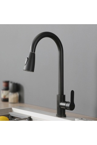 Homyl Paslanmaz Çelik Mutfak Bataryası İki Fonksiyonlu Siyah