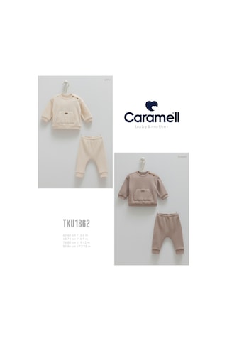 Caramell Barbosa Soft Teddy 2'li Takım 1-3ay/3-6ay/6-9ay/9-12ay Tku1862 Ekru Ekru