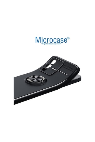 Microcase Vivo V23 5G Focus Yüzük Standli Silikon Kilif - Siyah 548775110