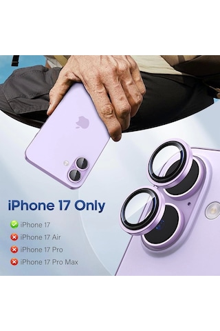 Apple Uyumlu iPhone 17 Kamera Koruyucu Gece Çekim Destekli Premium Safir Lens Koruma Parlak Temperli Cl-12