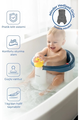 Babyjem Önden Açılır Mama Sandalye Oturağı Ve Minderi - 2 ' Li Set İndigo Mavi