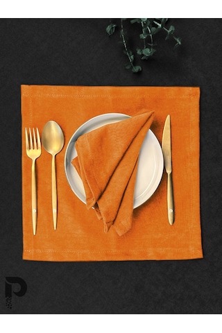 Mandalina Kumaş Peçete Daily Serisi Kadife Görünümlü Mandalina Turuncu