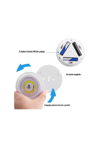 3 Watt Uzaktan Kumandalı Yapışkanlı Kablosuz Pilli Led 3'lü Spot Led Lamba Diğer