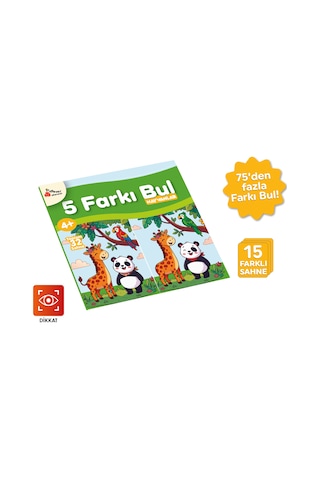 Playever 5 Farkı Bul - Hayvanlar, Dikkat Ve Görsel Algı Etkinlik Kitabı