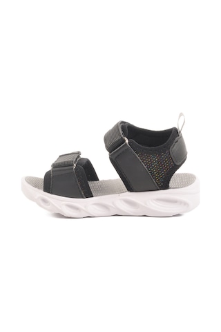 Siyah Cırtlı Işıklı Erkek Çocuk Spor Sandalet 018127 P Siyah
