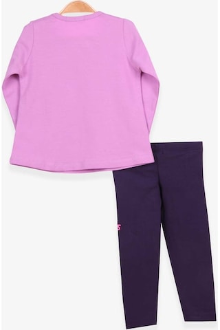 Breeze Kız Bebek Taytlı Takım Tavşan Baskılı Lila (9 Ay-3 Yaş)