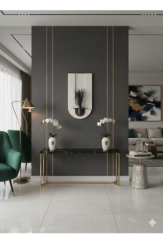 Begonvil Ahşap Pilli Ledli İskandinav Salon Duvar Rafı Şık Modern Çiçeklik 40 X 75 Cm Paris Grisi - Ahşap Ceviz