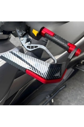 Manet Koruma Karbon Desen Rüzgar Koruma Kırmızı Renk Üniversal N Max X Max T Max Pcx R25 Mt25 Nk250