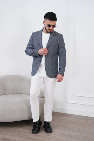 Dupont Classics Dupont Keten Slim Fit 6 Drop Sivri Yaka Çift Yırtmaçlı Erkek Blazer Ceket Koyu Lacivert