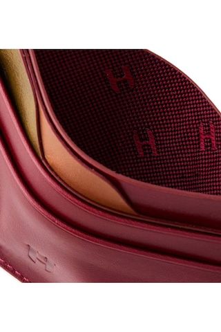 Helmbrook London Elton Erkek Bordo Plus Color Deri İnce Tasarım Çok Bölmeli Rfid Korumalı Kartlık Bordo