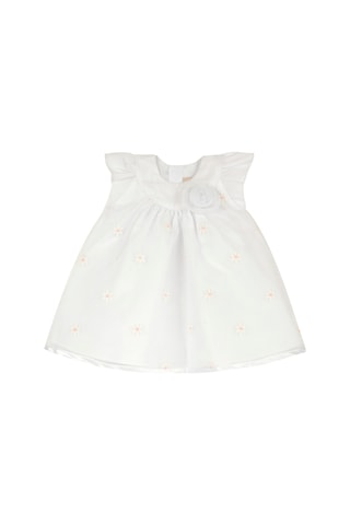 Chicco Kız Bebek Kısa Kollu Elbise 09101845000000 000033 Beyaz