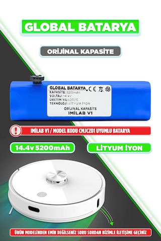 Imilab V1 Robot Süpürge Bataryası 5200mah Li-ion Pil