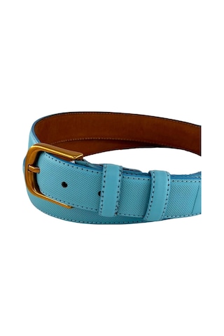 3 Cm Genişlik %100 Hakiki Roys Deri Nikel Tokalı Dikişli Kadın Kemer Kırmızı - B817 Mavi