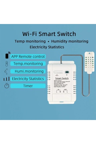 Homyl Sıcaklık Ve Nem İzleme Anahtarı 85-250v Ses Kontrol 9,4cmx5,7cmx3,2cm