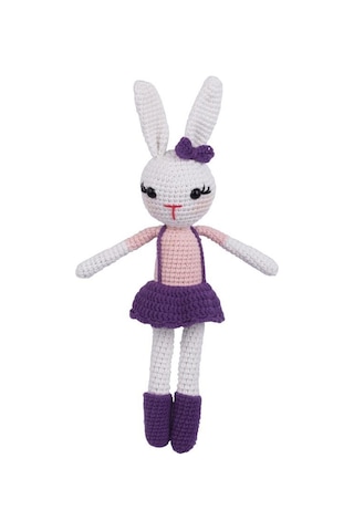 Amigurumi Organik Oyuncak-uyku Arkadaşı Tavşan-örme Mor Tavşan