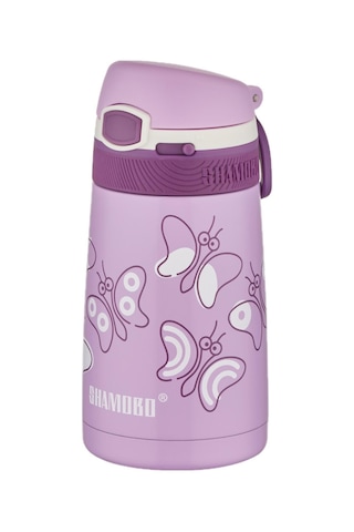 Shamobo 2li Set Pipetli Çelik Termos 350ml -6 Saat Isı Yalıtımı- mor