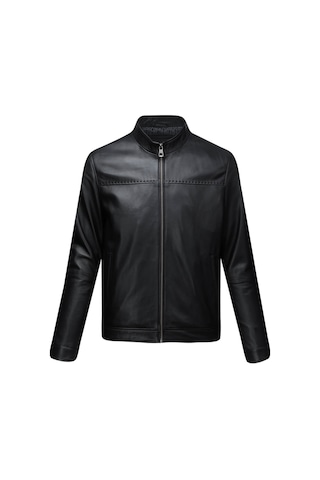 Hatemoğlu Siyah Slim Fit Hakim Yaka 100% Hakiki Deri Mont 1993123 Siyah