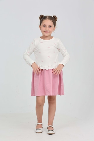 Toontoy Kids Toontoy Kız Çocuk Fiyonk Baskılı Elbise Lila