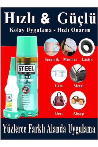 Hızlı Yapıştırıcı Spreyli 200 Ml 10 Adet Activatör Spreyli Mdf Japon Yapıştırıcı Seti Genel Amaçlı Profesyonel Hızlı Yapıştırıcı