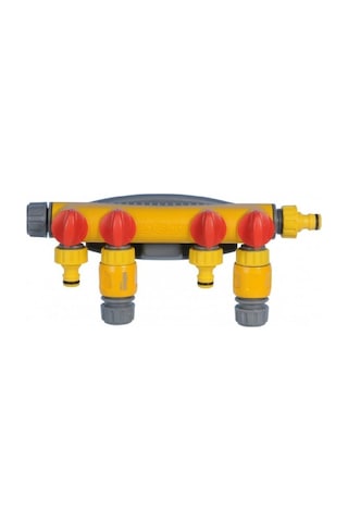 Hozelock 2150H Dört Çıkışlı, Dörtlü (4'lü), Vanalı Musluk Bağlantısı, Dağıtıcı Adaptörü