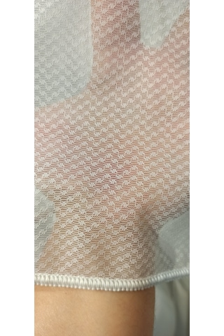 Spor Desen Örme Tül Perde / Ölçünüze Özel Dikim Kırık Beyaz