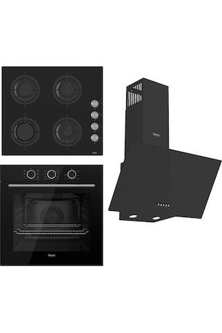 Ferre Flowart XE62CS - CS205 - D086 Siyah Ankastre Set