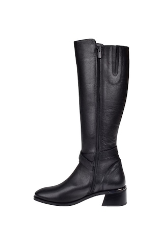 Pullman Hakiki Deri Alçak Topuklu Kadın Çizme Sk-97900 Siyah