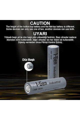 I-gen G104 18650 3.7v 3200 Mah 10a 11.84 Wh Li-ıon Şarjlı Pil+tekli Şarj Aleti