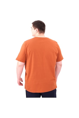 Mode Xl Büyük Beden Erkek T-shirt Bisiklet Yaka Statue U25027 Tarçın Kahverengi