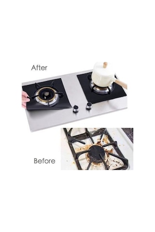 İsgstore Yıkanabilir Ocak Koruyucu Folyo Kirlenmeyi Önleyen Yanmaz Yapışmaz 4'lü Set Zorlu Lekelere Son