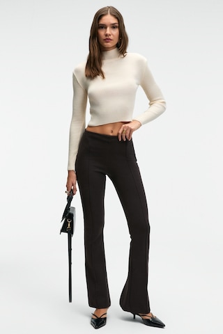 Grımelange Lysavıne Kadın Esnek Kumaşlı Slim Fit Koyu Kahverengi Pantolon Koyu Kahverengi