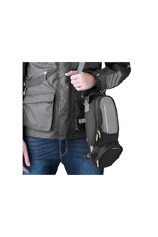 Motosiklet Depo Üstü Çanta Güçlü Mıknatıs 600d Kumaş Telefonluk Tang Bag Tur Çantası Siyah