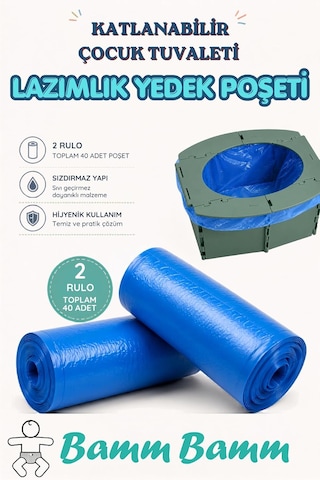 Lazımlık Poşeti - Katlanabilir Çocuk Tuvaleti Lazımlık Yedek Poşeti Çok renkli