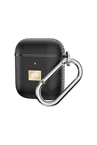 Wlons Airpods Uyumlu Kılıf Deri Görünümlü Wlons Askılı Koruma Kılıfı Airpods Uyumlu Kılıf Deri Görünümlü Wlons Askılı Koruma Kılıfı Siyah