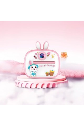 Torima Trm-cmr18 Pembe Dijital Video Fotoğraf Çocuk Kamerası Anlık Termal Resim Kağıt Baskılı Yazıcı