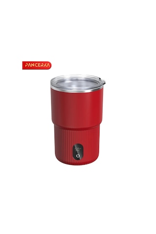 Elmpaly Pancerka Otomatik Karıştırmalı Manyetik Usb Şarjlı Kahve Termosu 316 Sus Kırmızı