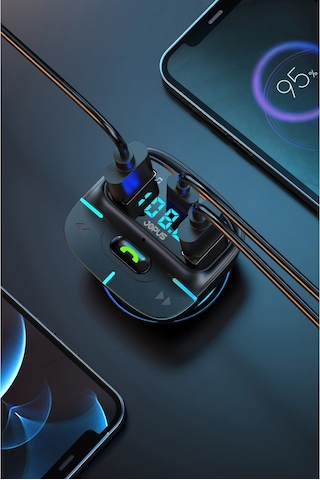 Uiowoo Mp3 F9 Araç Fm Transmitter 5.3 Bluetooth Araç Kiti Usb Type-c 18w Hızlı Şarj Çıkışlı Çakmaklık Girişli