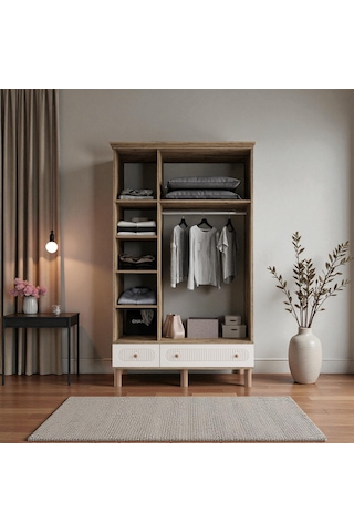 Comiet Sally 3 Kapaklı Aynalı Çekmeceli Mdf Gardırop Aytaşı