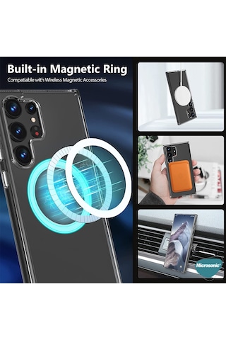Microsonic Samsung Galaxy S23 Ultra Kılıf MagSafe Clear Soft Şeffaf