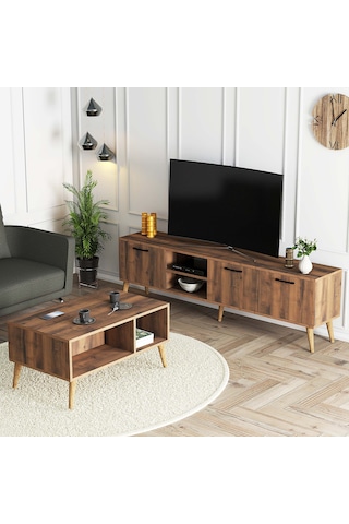 Set 1583-2072 Exxen 180 Cm Tv Ünitesi + Exxen Orta Sehpa - Hat Rengi