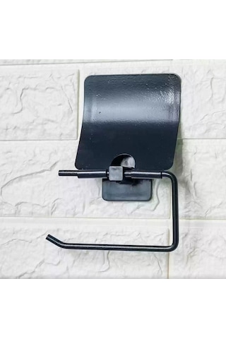 Zhltools Kendiliğinden Yapışkanlı Siyah Paslanmaz Metal Kapaklı Tuvalet Kağıtlığı Aparatı